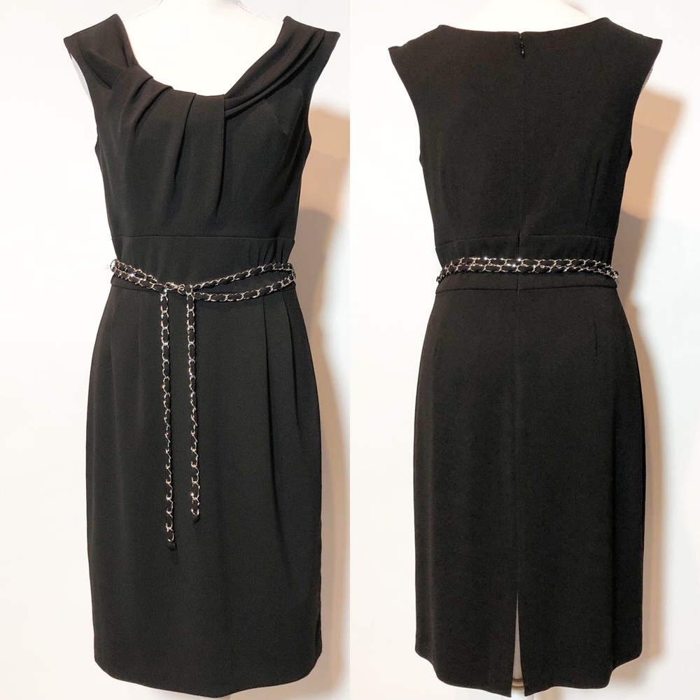 White House Black Market Belted Pencil Dress Sz 6